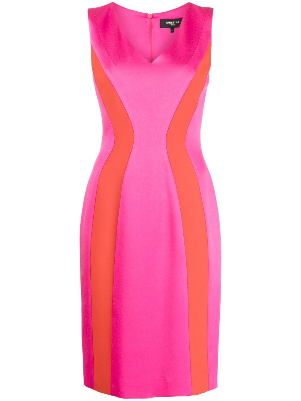 Paule Ka V-neck two-tone dress - Pink von Paule Ka