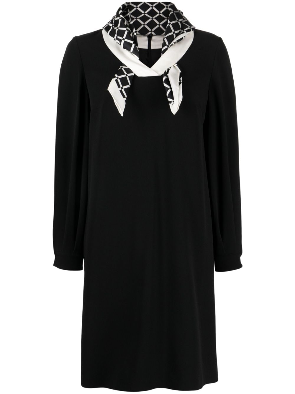 Paule Ka attached-scarf crepe midi dress - Black von Paule Ka