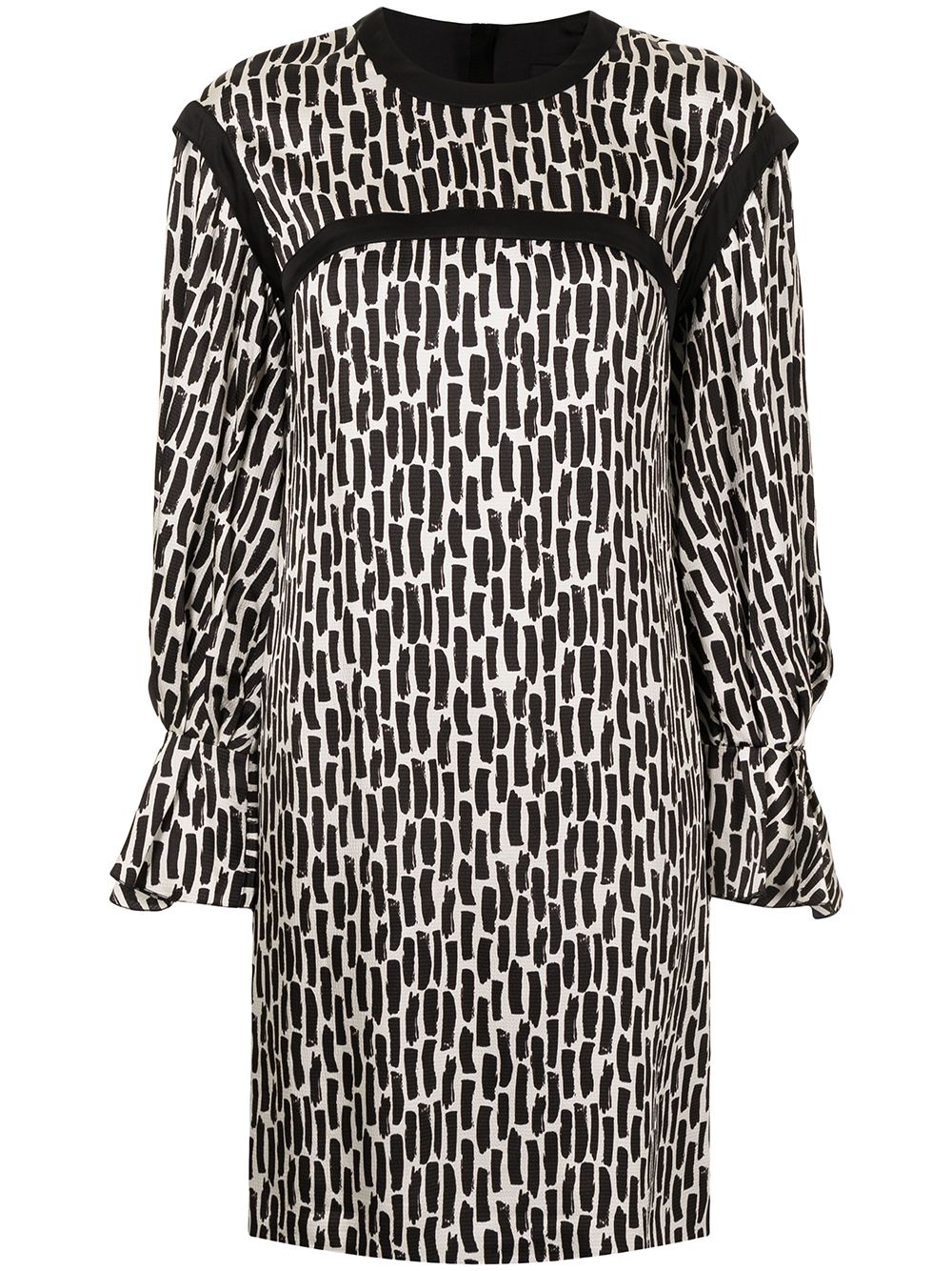 Paule Ka brushstroke-print shift dress - Black von Paule Ka