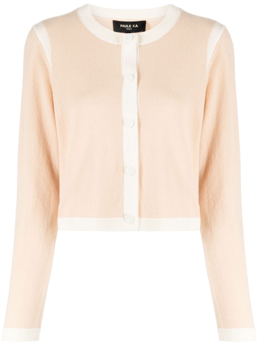 Paule Ka contrast-border crew-neck cardigan - Pink von Paule Ka