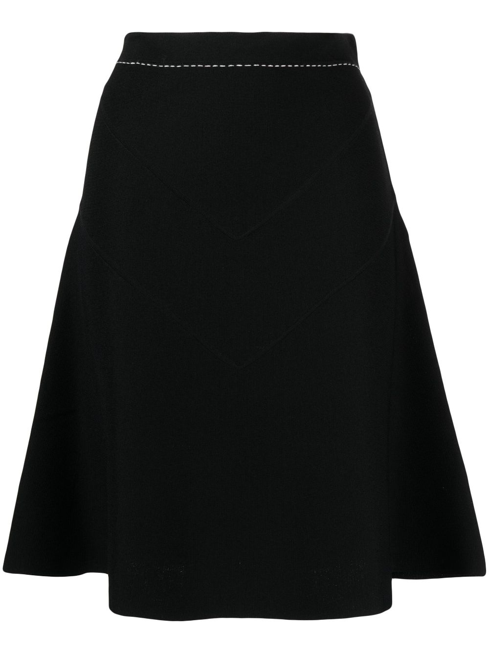 Paule Ka contrasting-stitch midi skirt - Black von Paule Ka