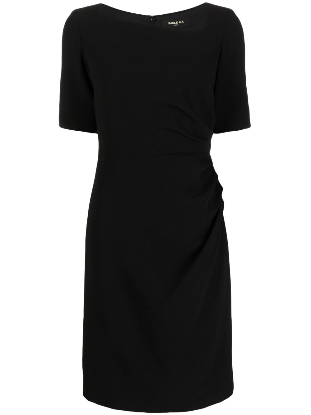 Paule Ka draped-detail asymmetric-neck dress - Black von Paule Ka