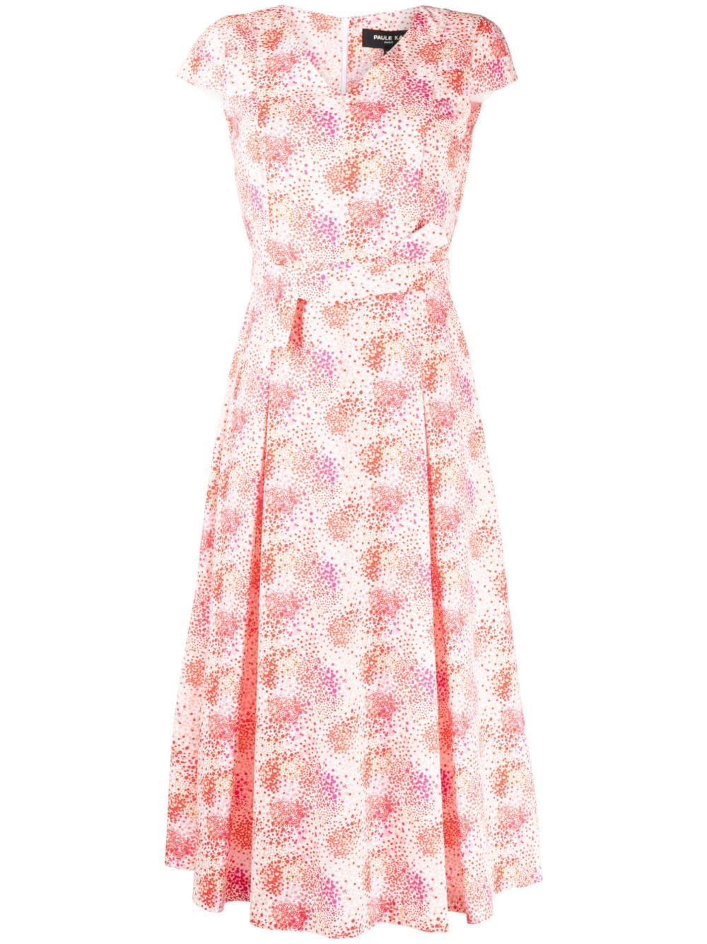 Paule Ka flared poplin-textured cotton dress - Pink von Paule Ka