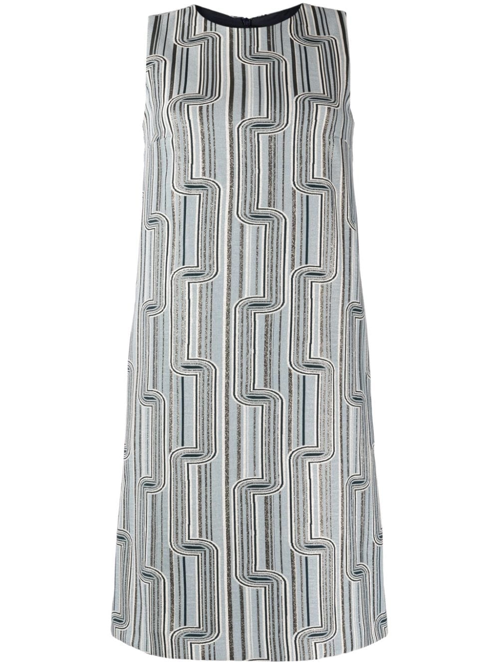 Paule Ka graphic-print jacquard midi dress - Grey von Paule Ka