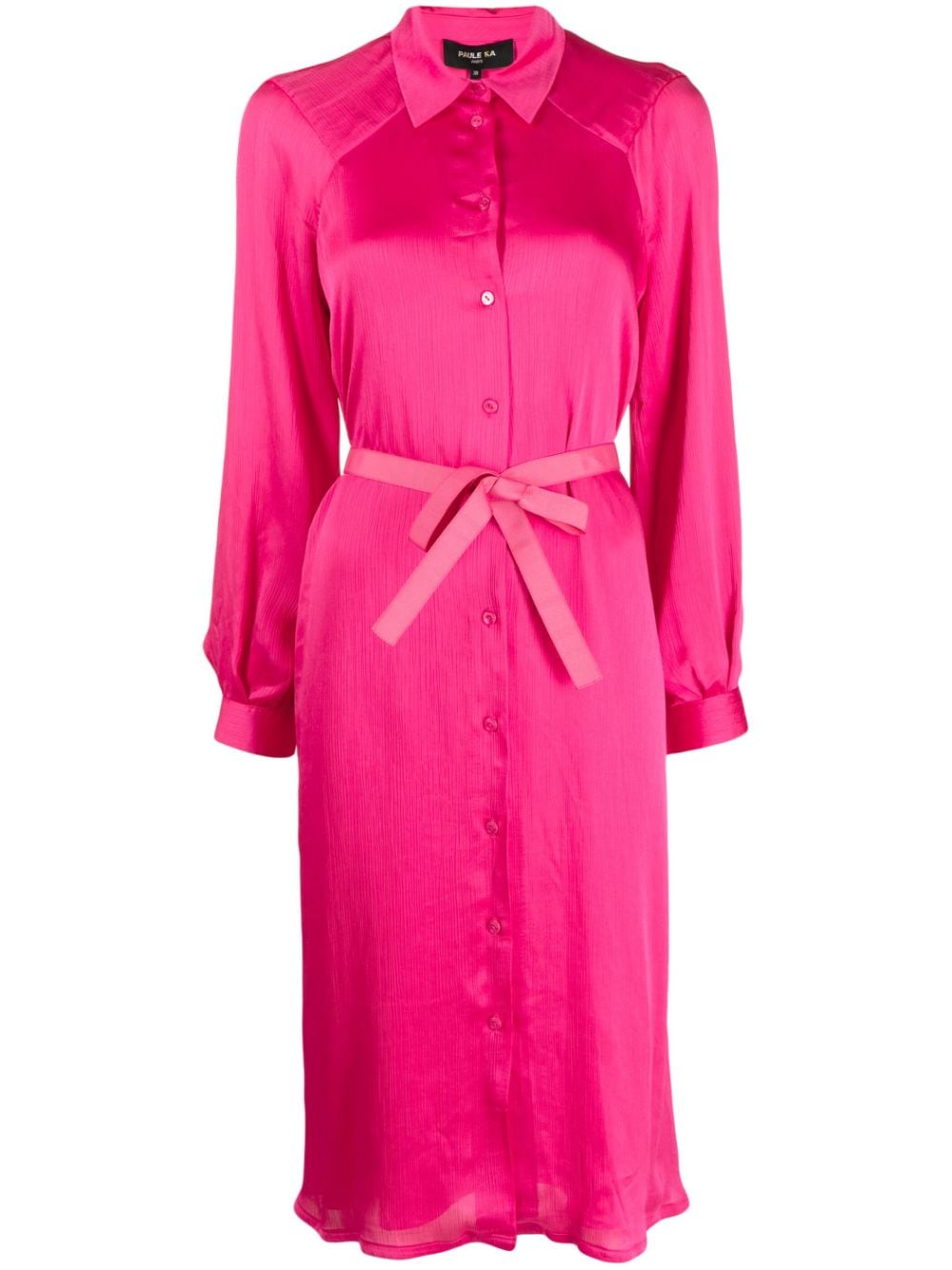 Paule Ka long-sleeve belted shirt dress - Pink von Paule Ka