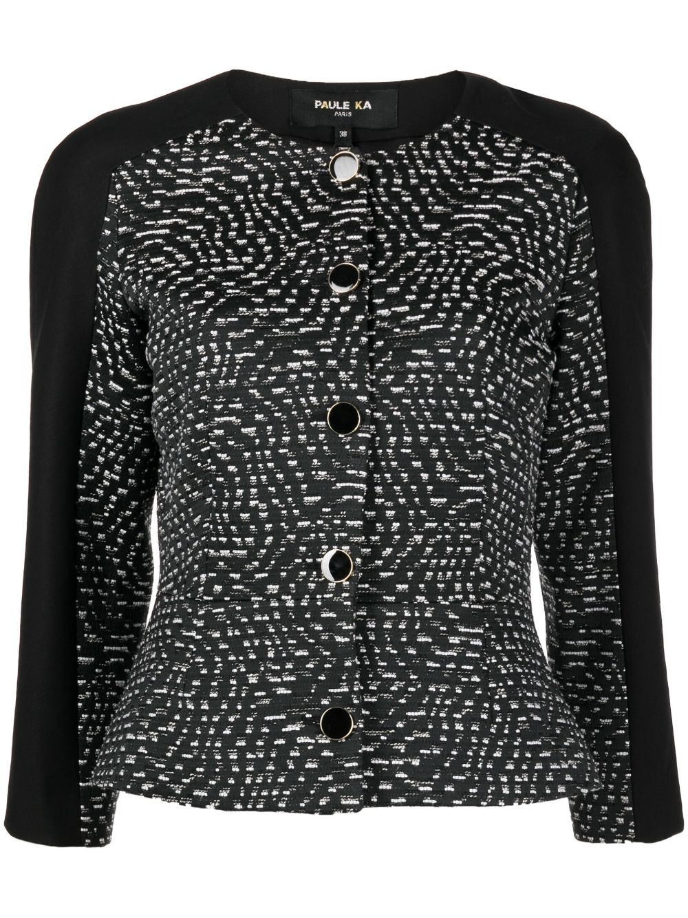 Paule Ka panelled-design tweed jacket - Black von Paule Ka