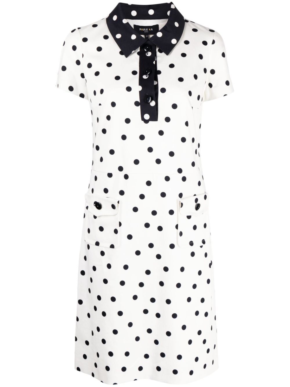 Paule Ka polka-dot print polo dress - White von Paule Ka