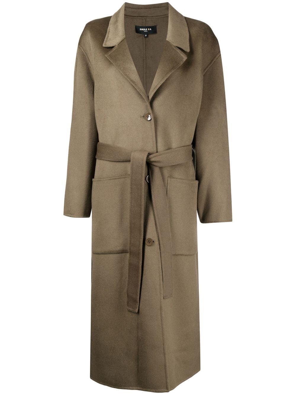 Paule Ka single-breasted belted coat - Green von Paule Ka