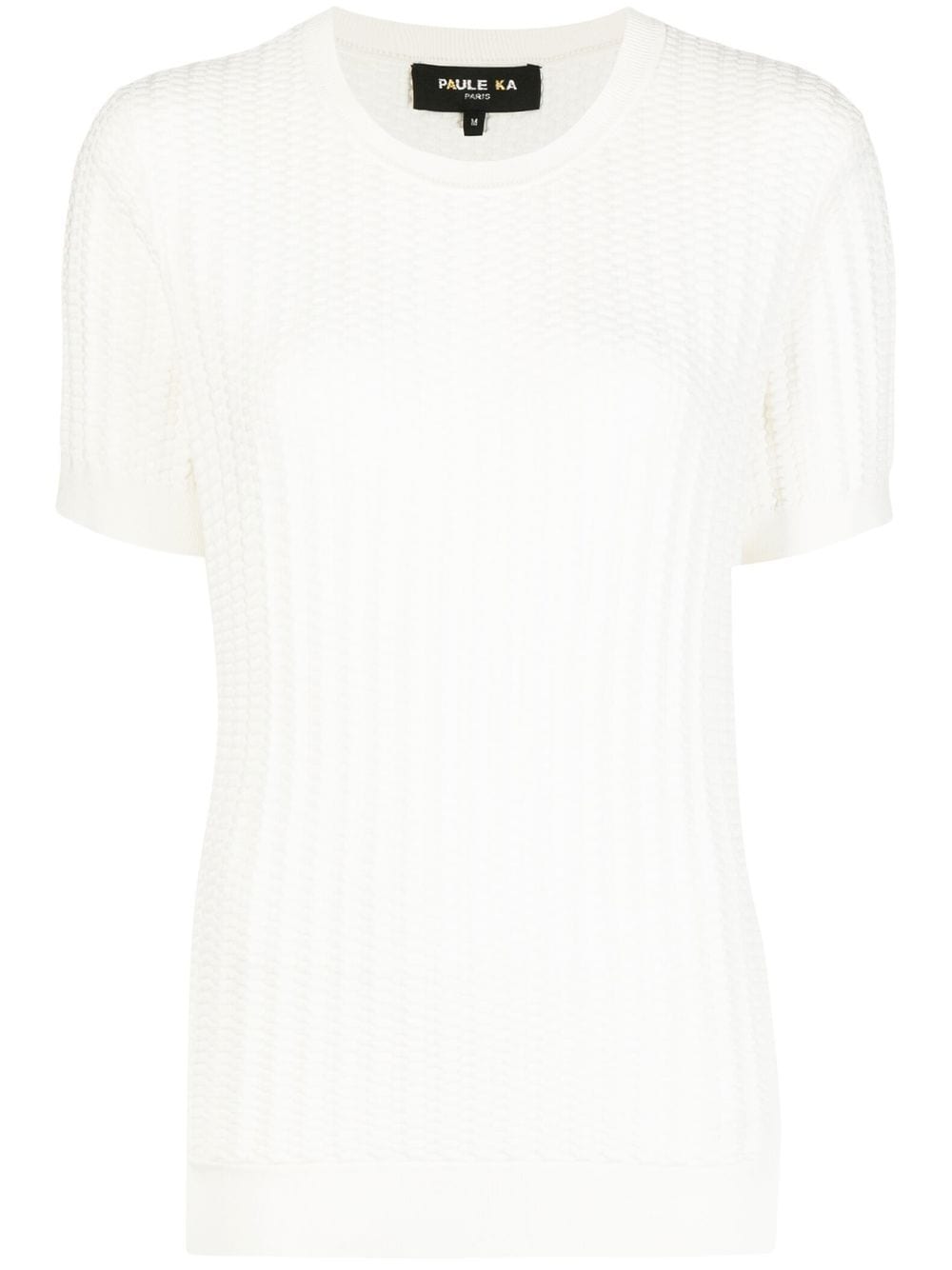 Paule Ka textured-knit short-sleeved top - White von Paule Ka