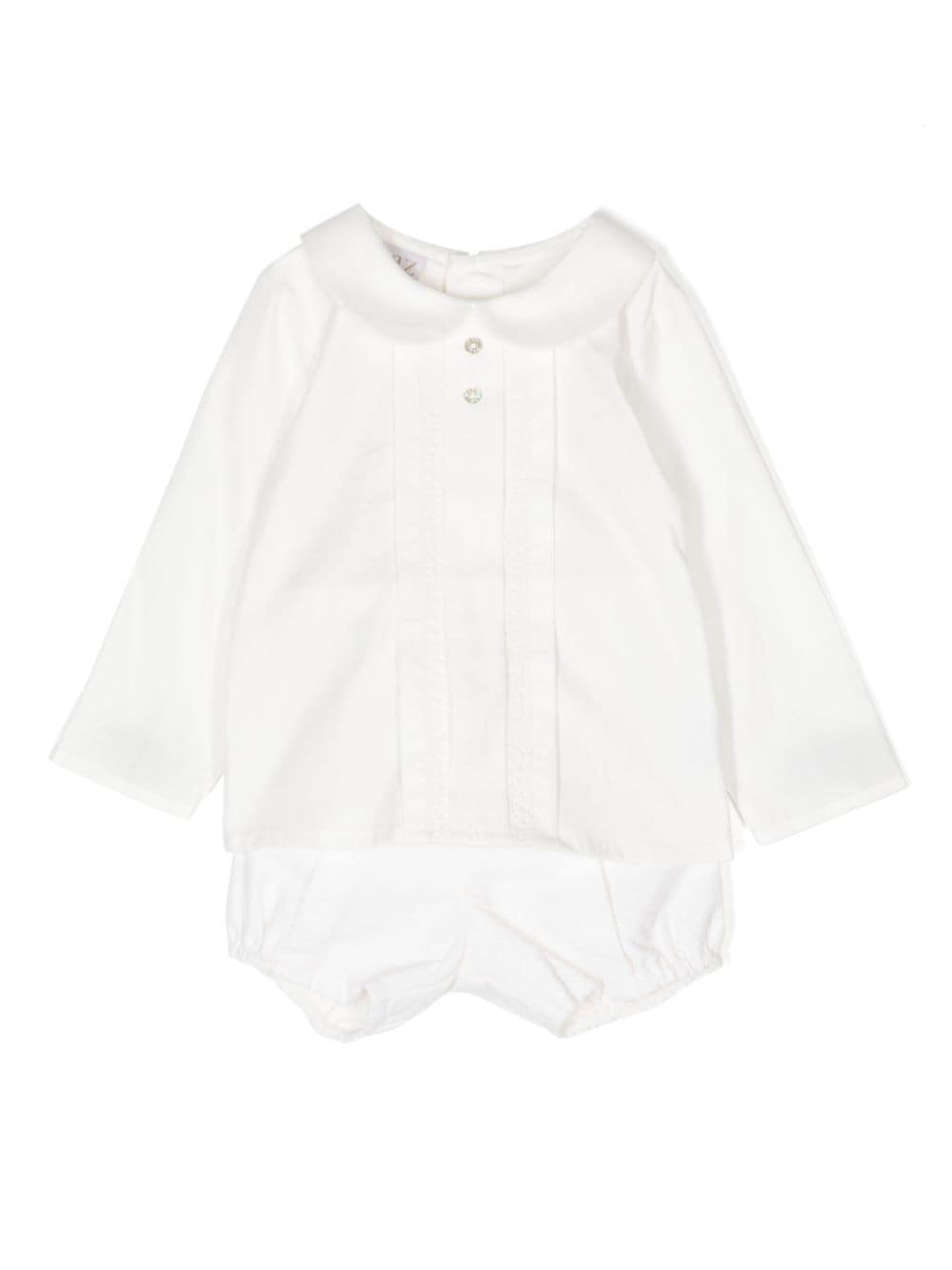 Paz Rodriguez bib-collar cotton babygrow set - White von Paz Rodriguez