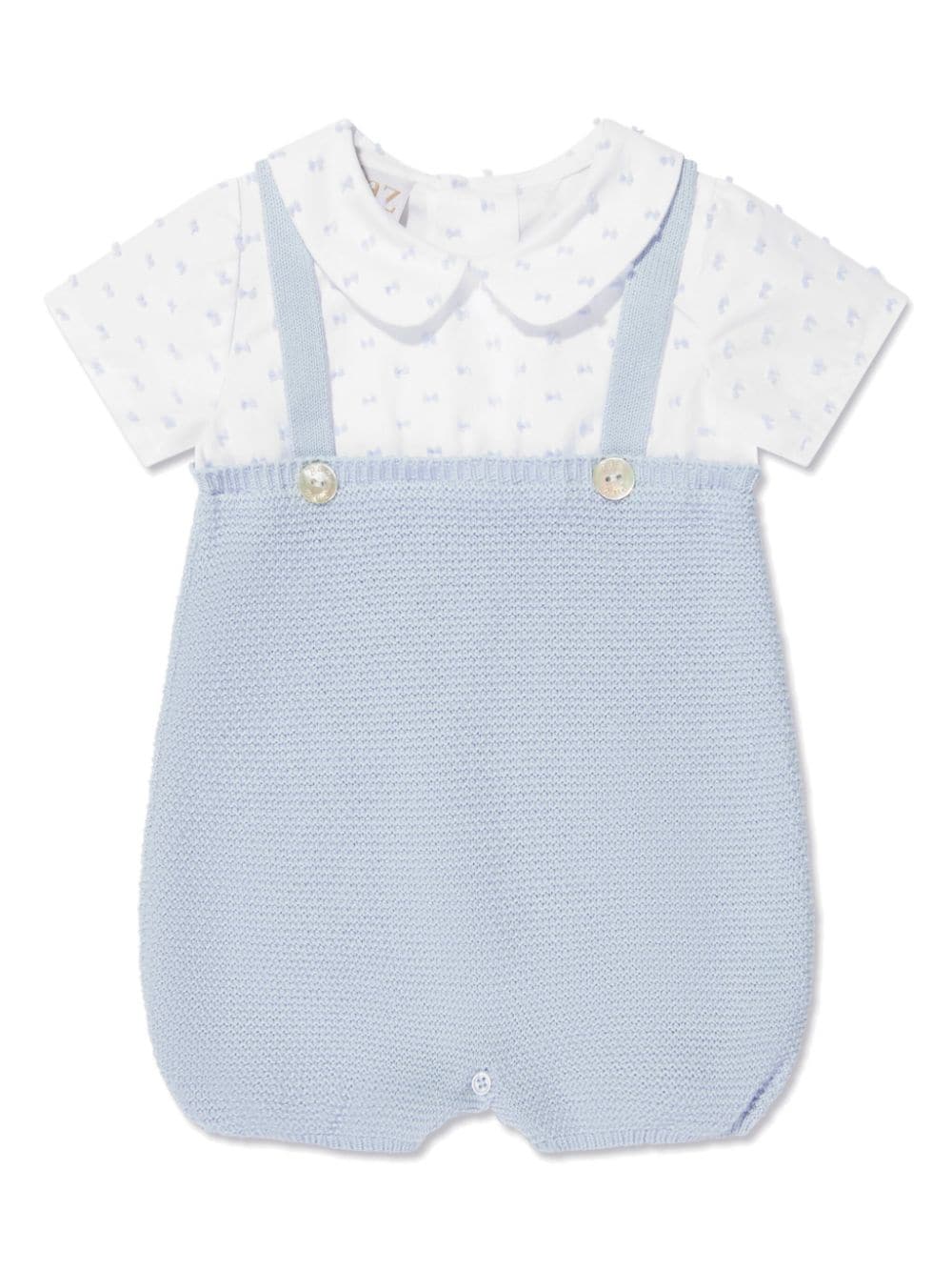 Paz Rodriguez dungaree-style romper - Blue von Paz Rodriguez