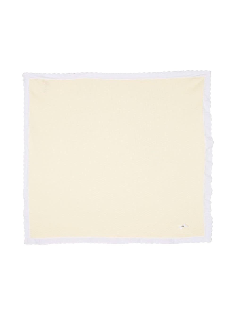 Paz Rodriguez embroidered-trim organic cotton blanket - Yellow von Paz Rodriguez