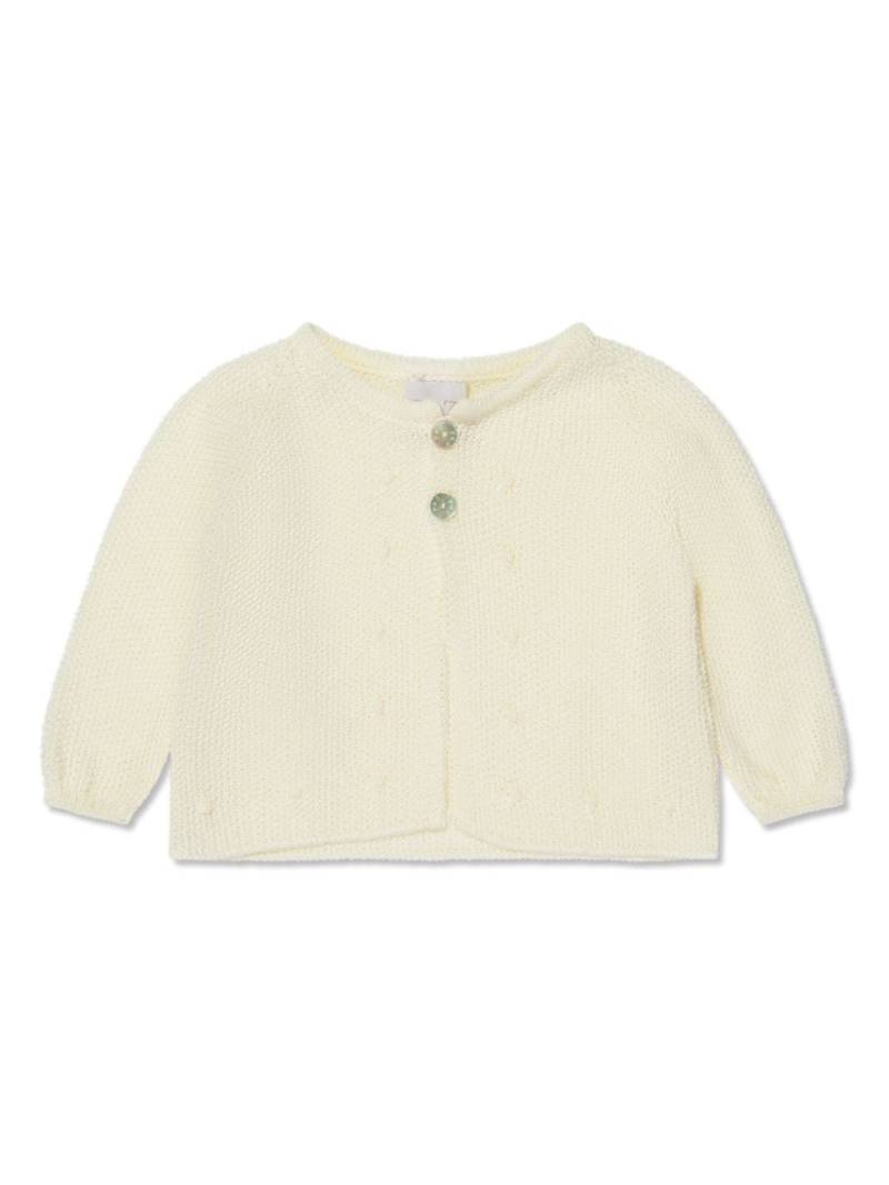 Paz Rodriguez pompom-embellished cotton cardigan - Neutrals von Paz Rodriguez