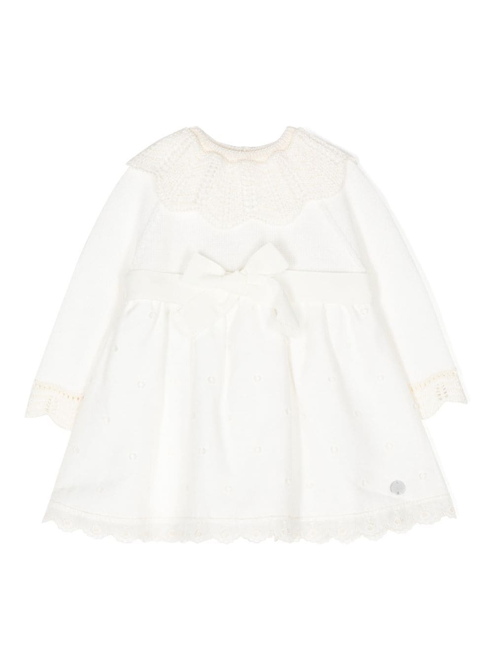 Paz Rodriguez scallop collar bow-detail dress - White von Paz Rodriguez