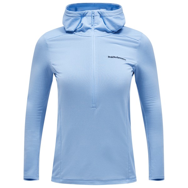 Peak Performance - Women's Light Hooded Fleece Half Zip - Fleecepullover Gr S blau von Peak Performance