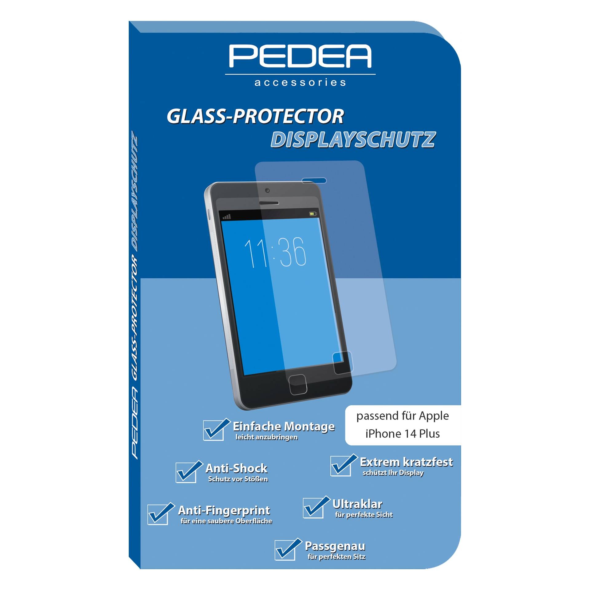 PEDEA Displayschutzglas »Display-Schutzglas - iPhone 14 Plus«, für iPhone 14 Plus von Pedea