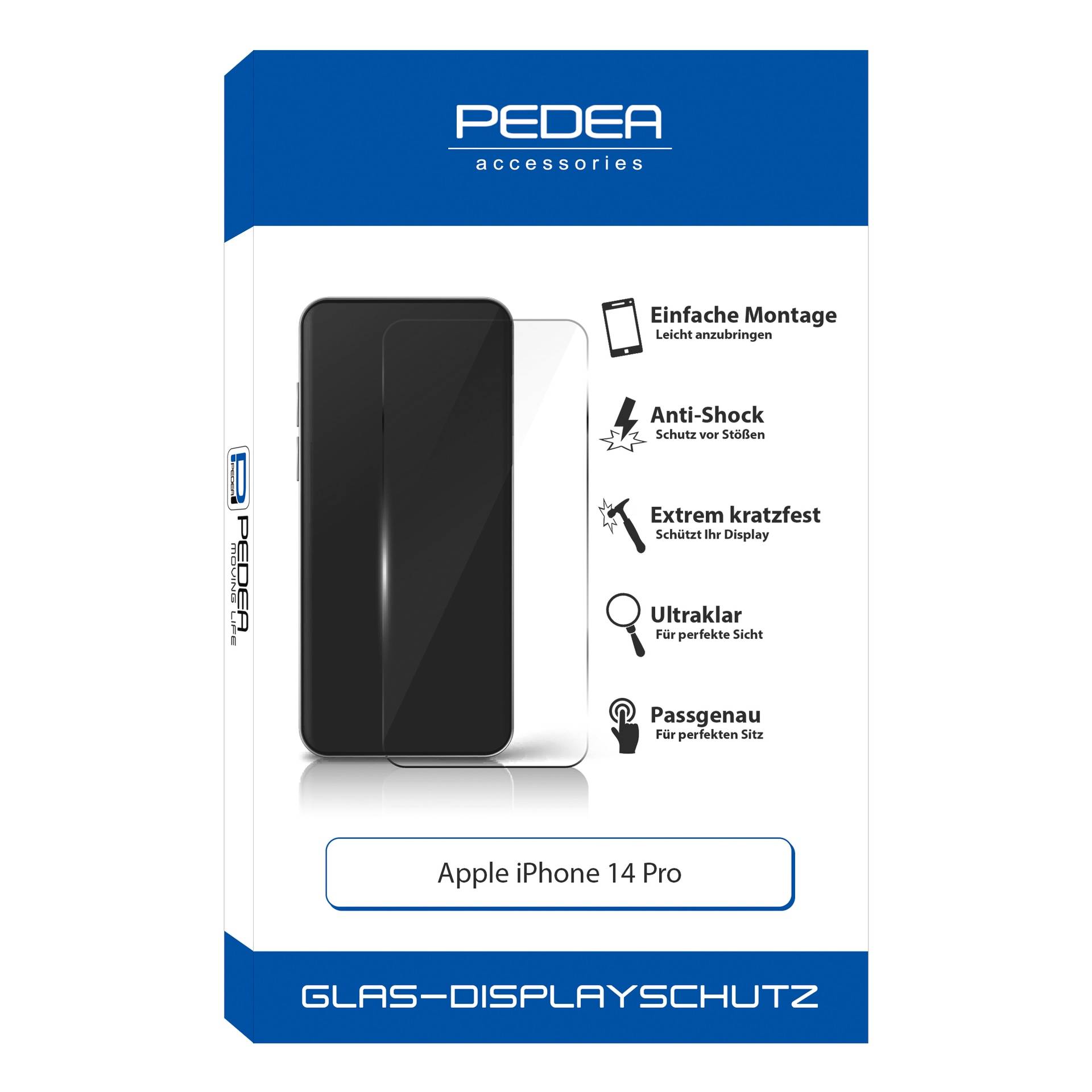 PEDEA Displayschutzglas »Display-Schutzglas - iPhone 14 Pro«, für iPhone 14 Pro von Pedea