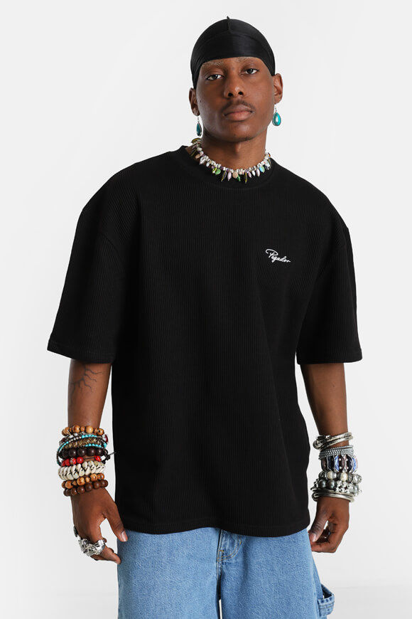 Pegador Geripptes Oversize T-Shirt | Black | Herren  | L von Pegador