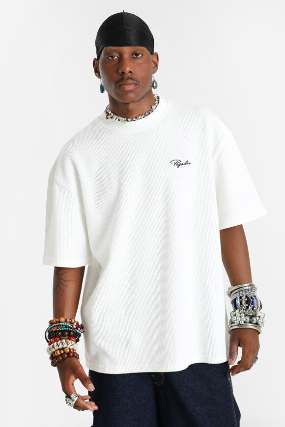 Pegador Geripptes Oversize T-Shirt | Washed Warm White | Herren | S Pegador Geripptes Oversize T-Shirt | Washed Warm White | Herren | S von Pegador