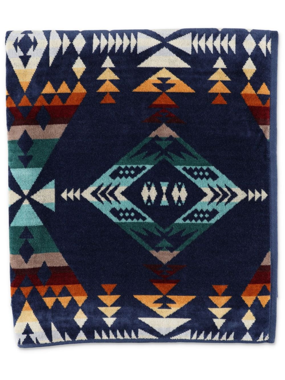 Pendleton geometric jacquard cotton towel - Blue von Pendleton