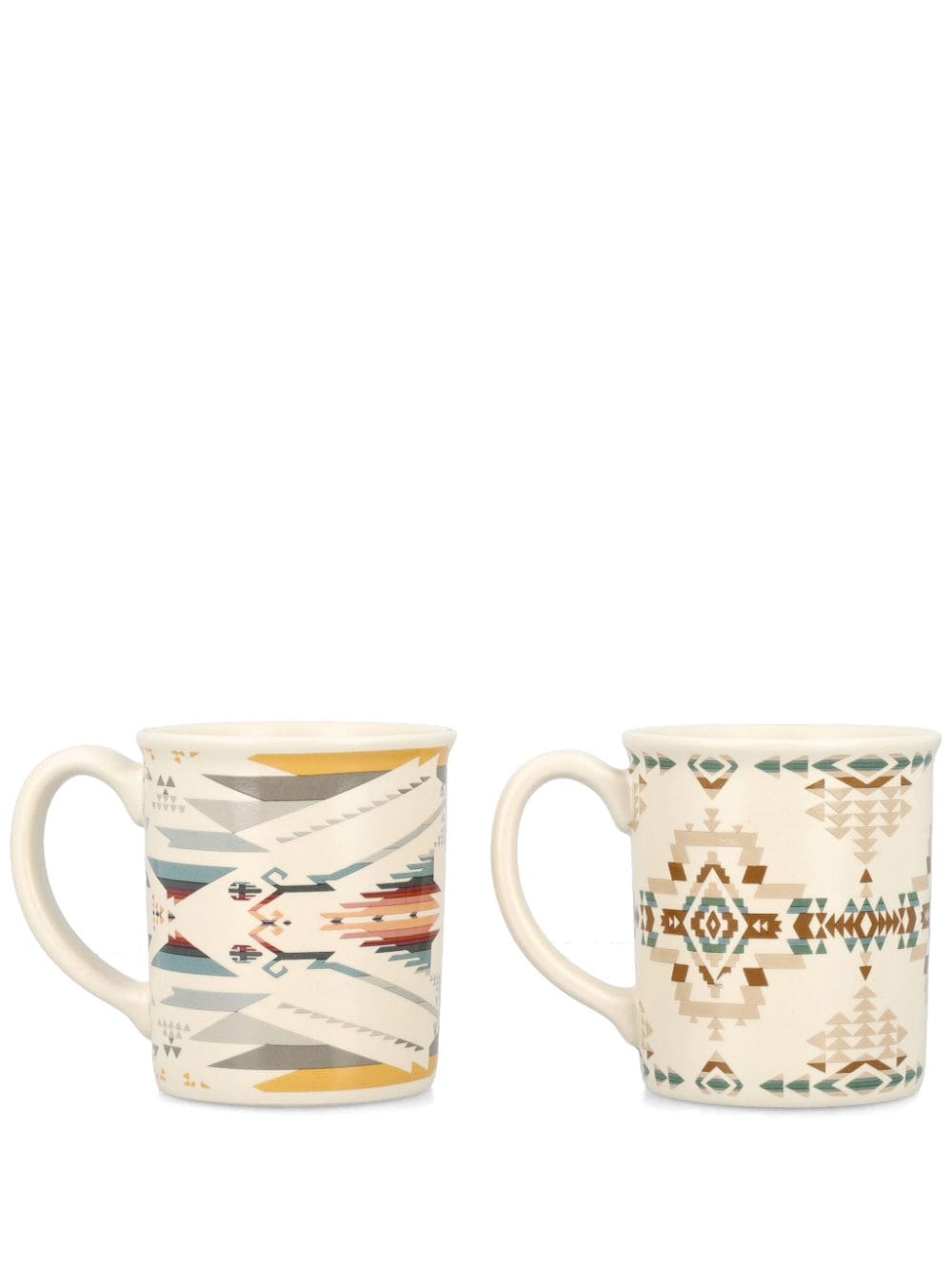 Pendleton geometric-print ceramic mug (set of four) - White von Pendleton