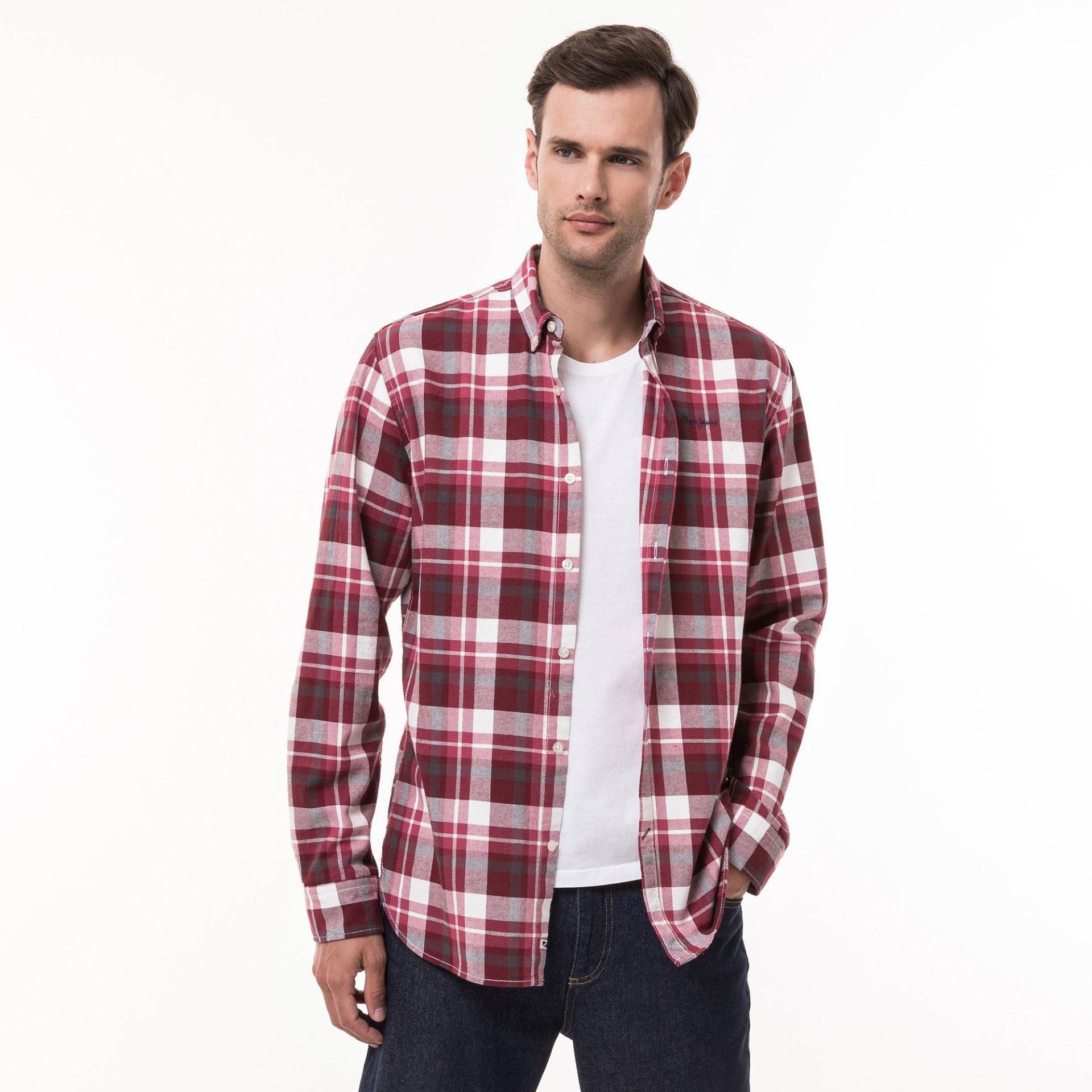 Hemd, Langarm Herren Bordeaux M von Pepe Jeans