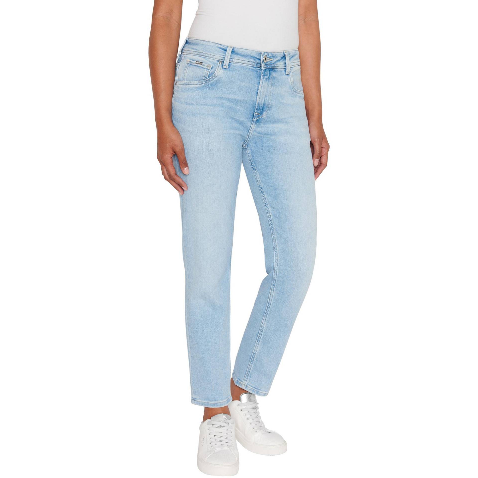 Jeans, Tapered Fit Damen Blau Denim W32 von Pepe Jeans