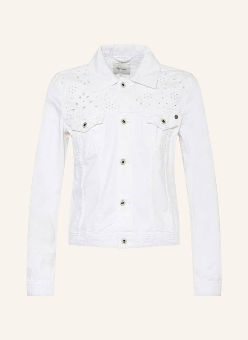 Pepe Jeans Jeansjacke Mit Lochstickereien weiss von Pepe Jeans