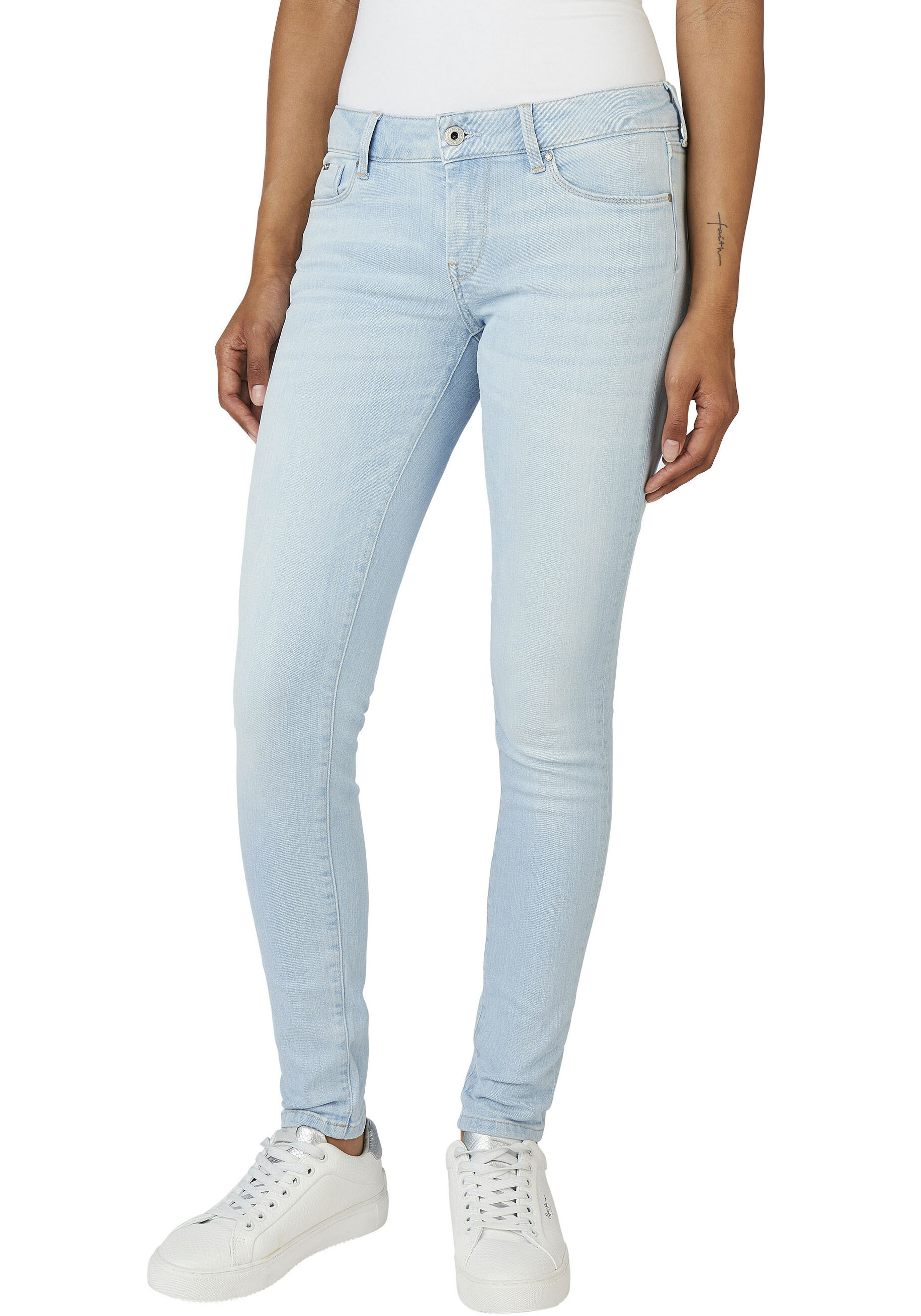 Pepe Jeans Skinny-fit-Jeans »SOHO«, im 5-Pocket-Stil mit 1-Knopf Bund und Stretch-Anteil von Pepe Jeans