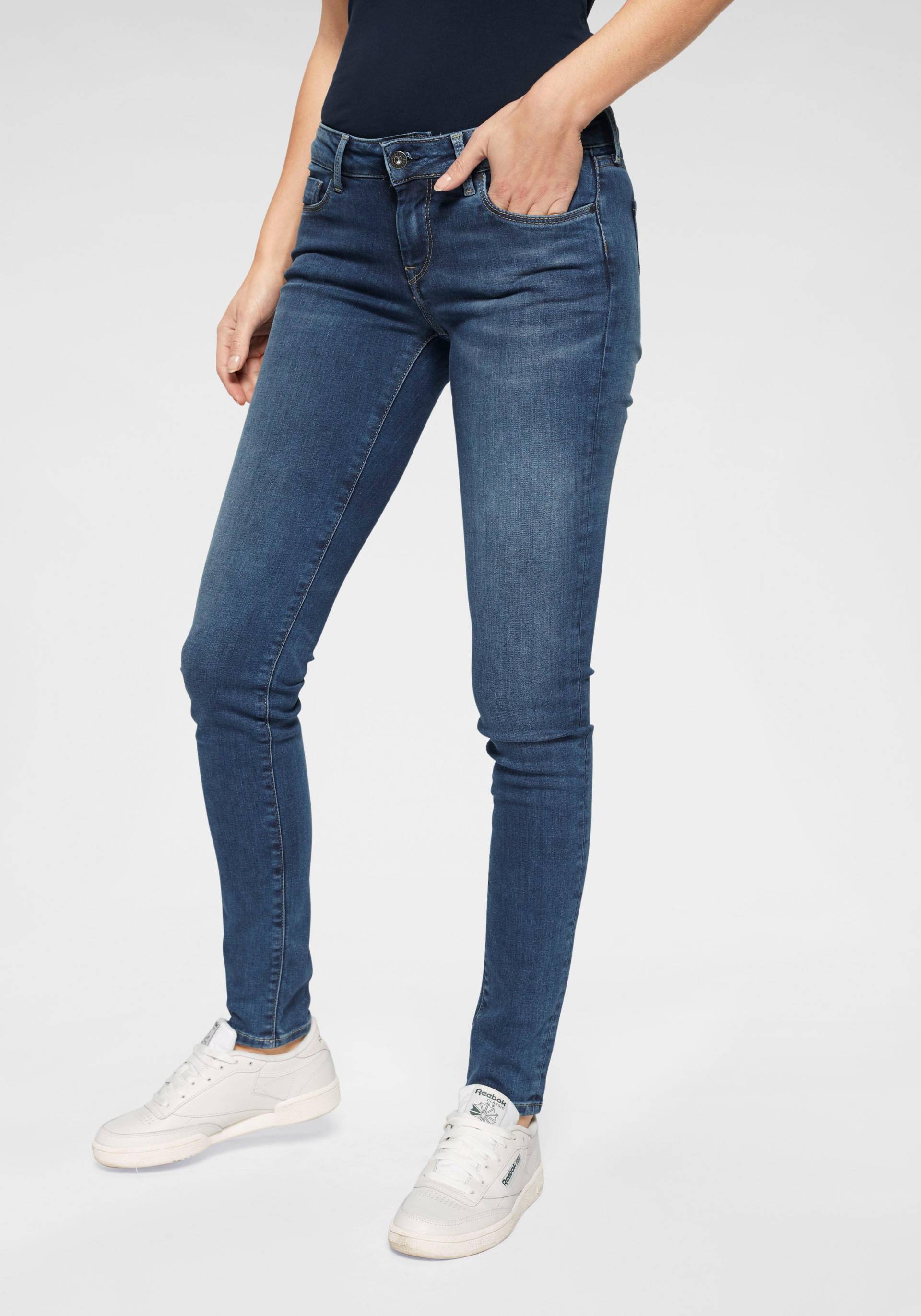Pepe Jeans Skinny-fit-Jeans »SOHO«, im 5-Pocket-Stil mit 1-Knopf Bund und Stretch-Anteil von Pepe Jeans