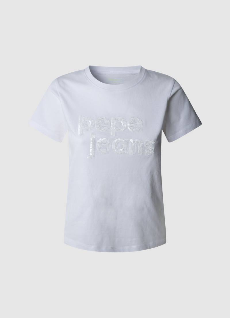 Pepe Jeans T-Shirt »ARIA«, mit Ton-in-Ton Paillettenbesatz von Pepe Jeans