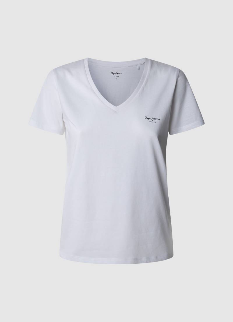 Pepe Jeans V-Shirt »MACY V-NECK«, mit Logoschriftzug von Pepe Jeans