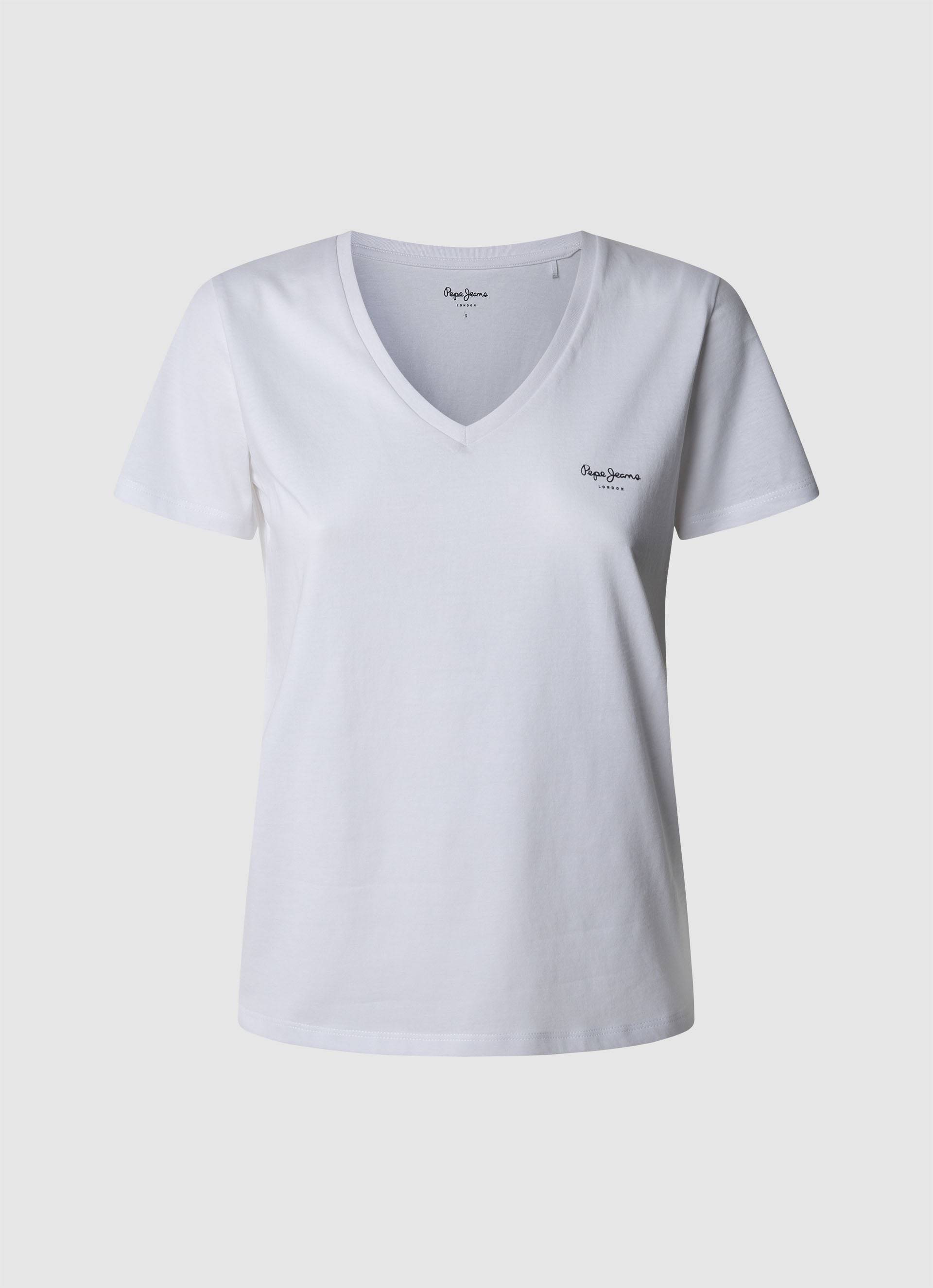 Pepe Jeans V-Shirt »MACY V-NECK«, mit Logoschriftzug von Pepe Jeans