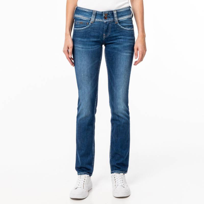 Jeans, Straight Leg Fit Damen Blau Denim Dunkel W25 von Pepe Jeans