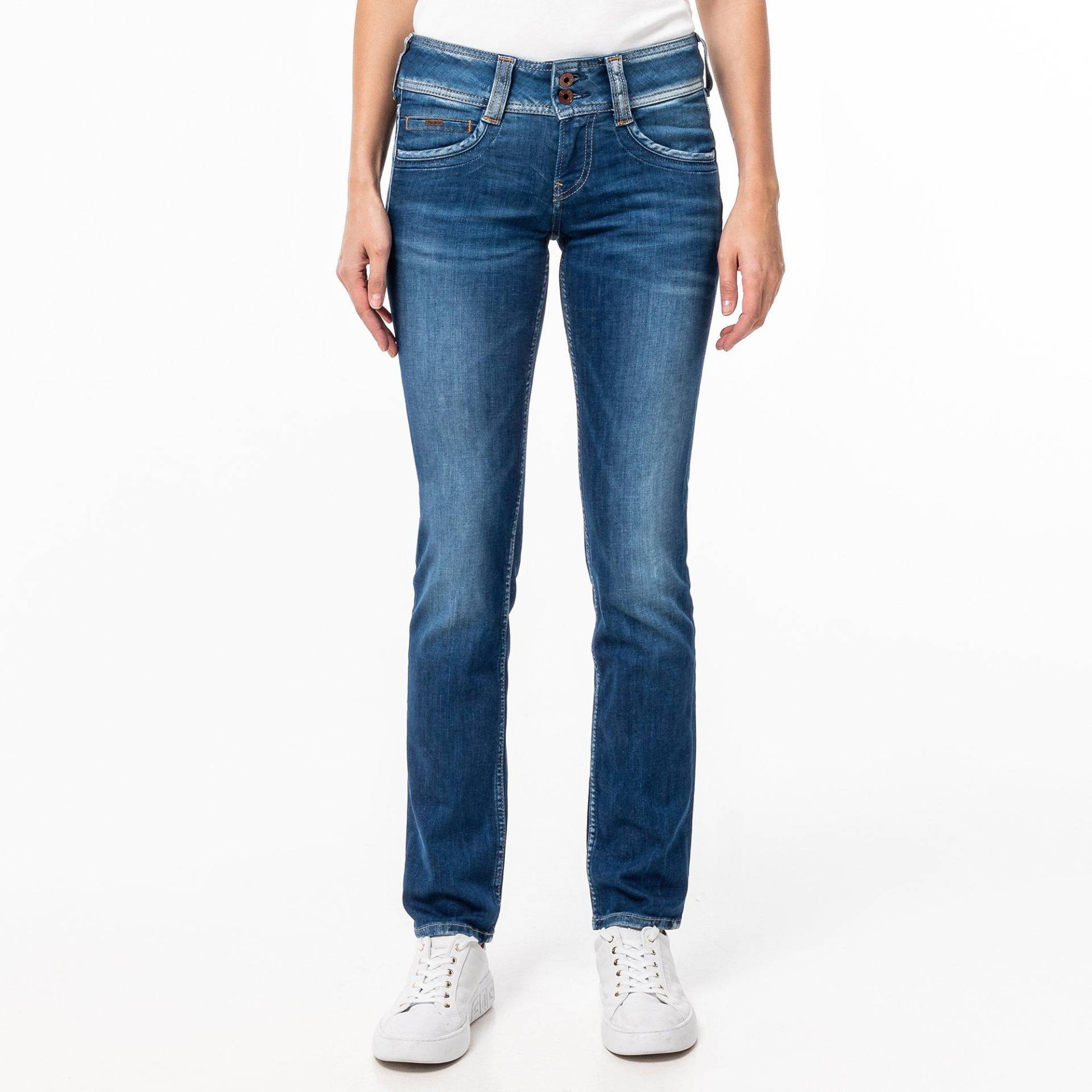 Jeans, Straight Leg Fit Damen Blau Denim Dunkel W26 von Pepe Jeans