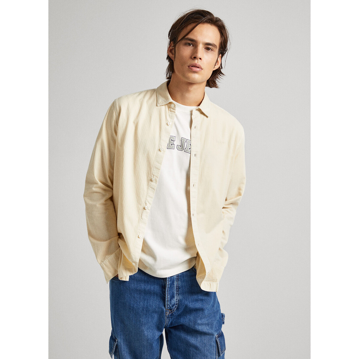 Unifarbenes Hemd mit Button-Down-Kragen von Pepe Jeans