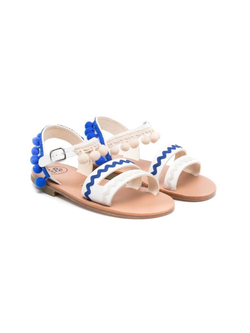 Pépé Kids Cecilia pompom sandals - White von Pépé Kids