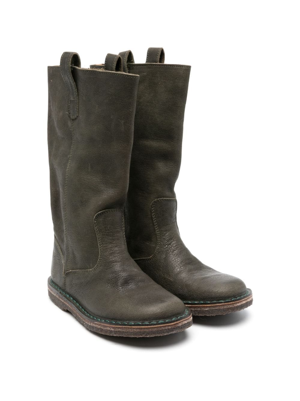 Pèpè Joanne leather tall boots - Green von Pèpè