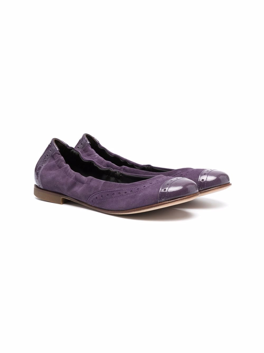 Pèpè brogue-detail suede ballerina shoes - Purple von Pèpè