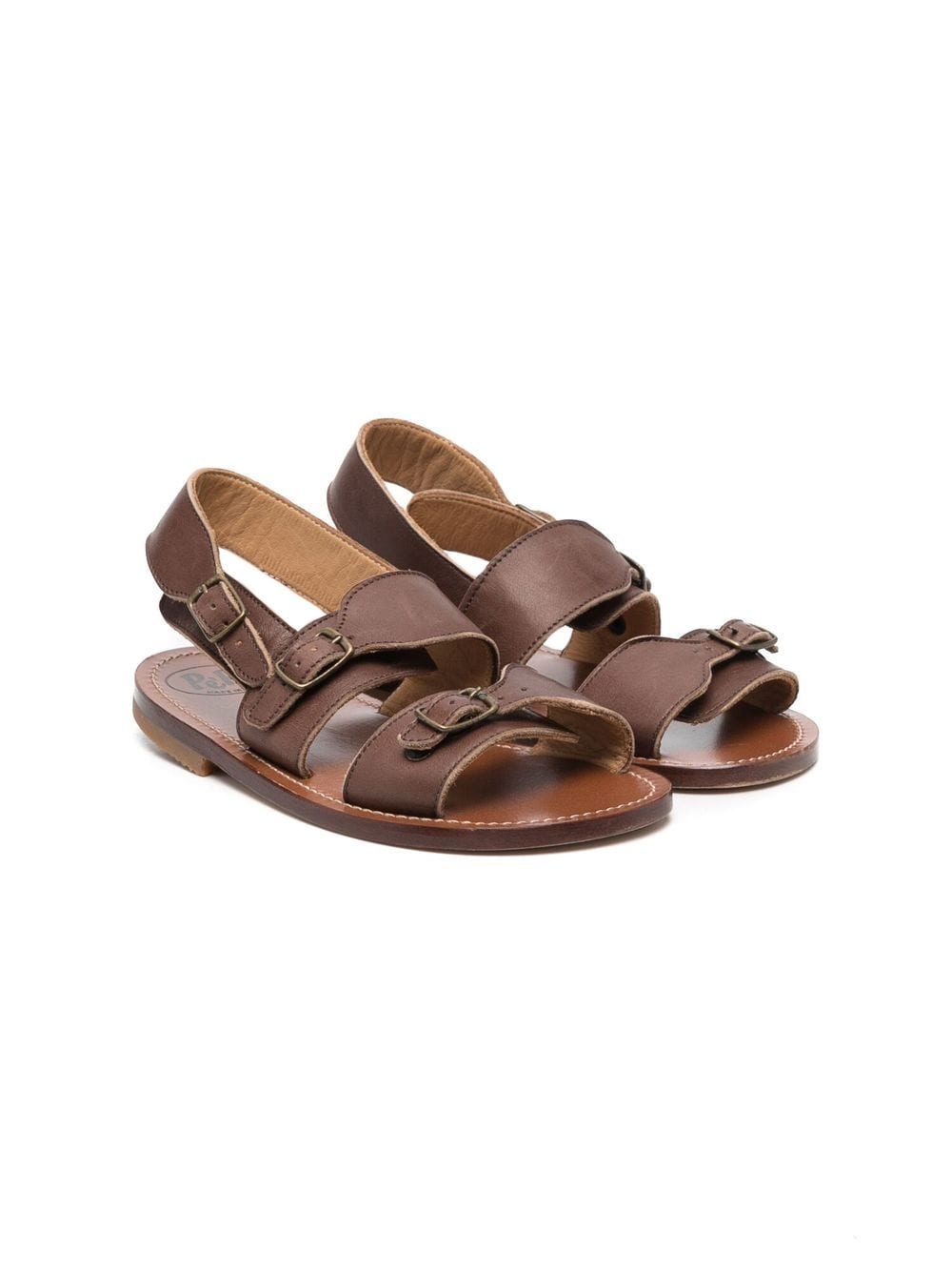 Pèpè buckle-detail leather sandals - Brown von Pèpè