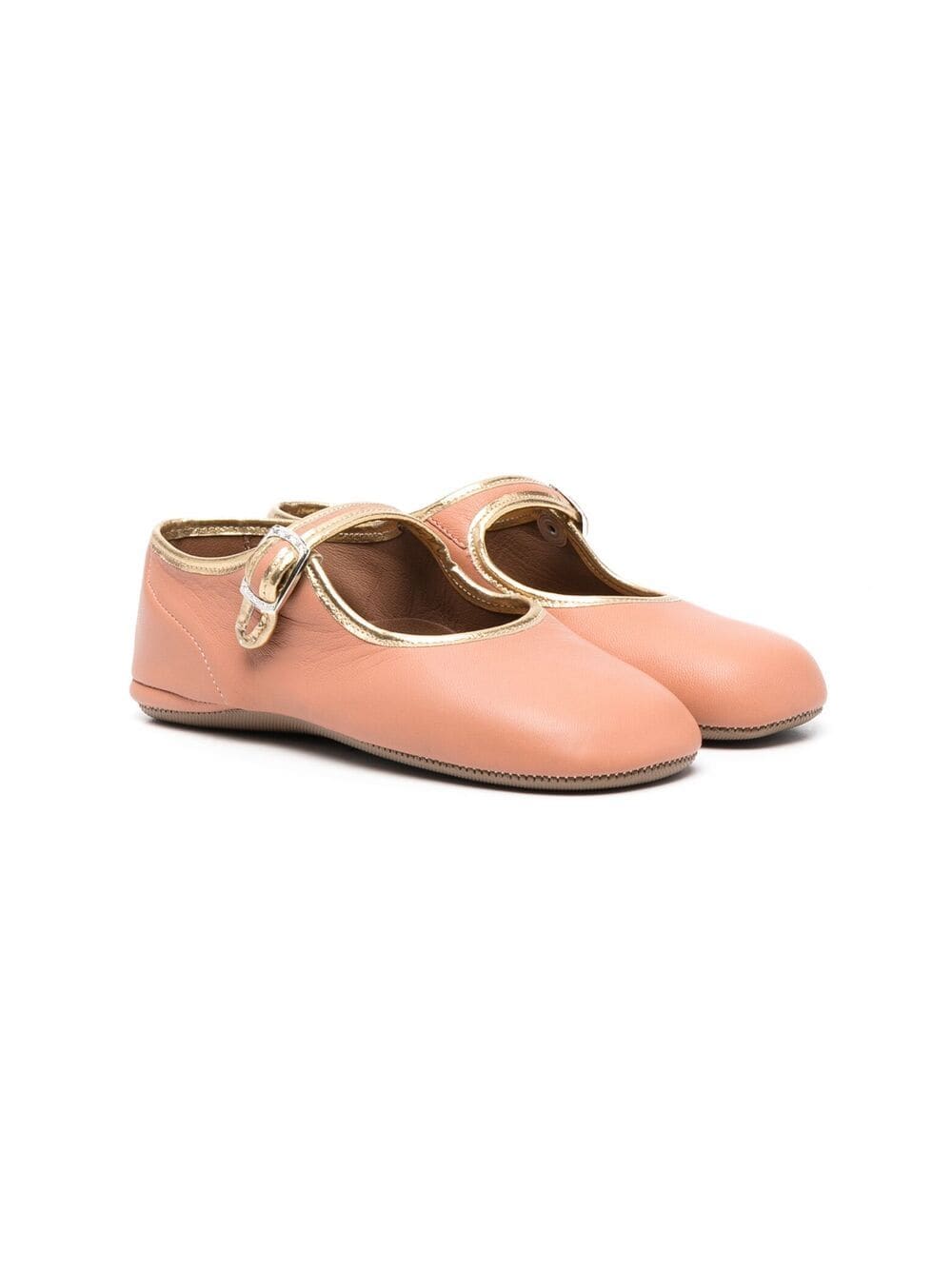 Pèpè contrast-trimmed leather ballerinas - Pink von Pèpè