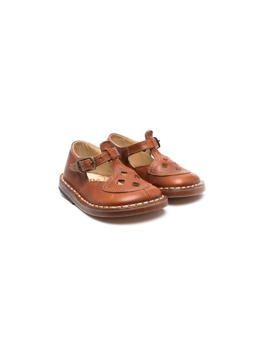 Pèpè cut-out leather sandals - Brown von Pèpè