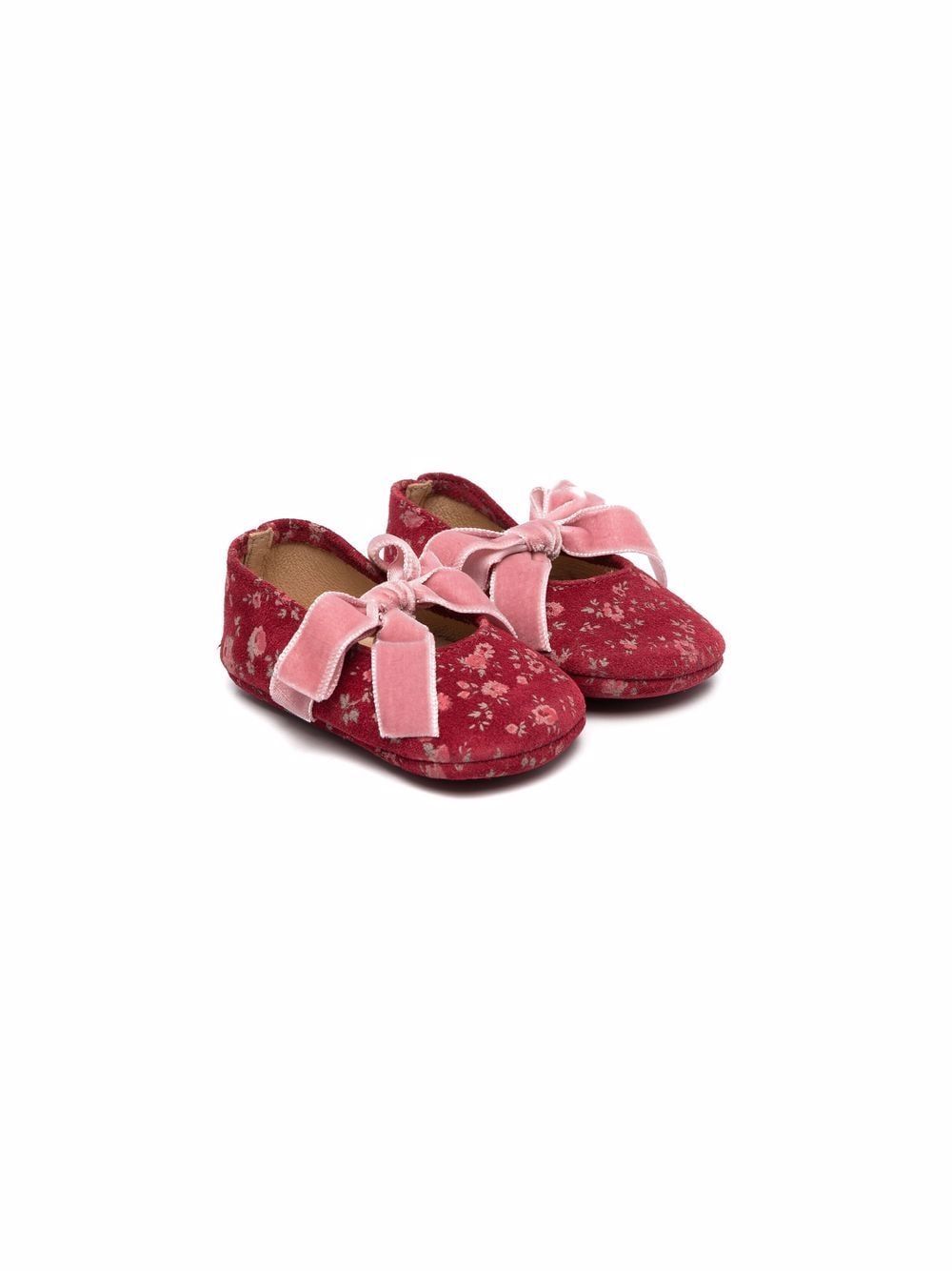 Pèpè floral print bow ballerinas - Red von Pèpè