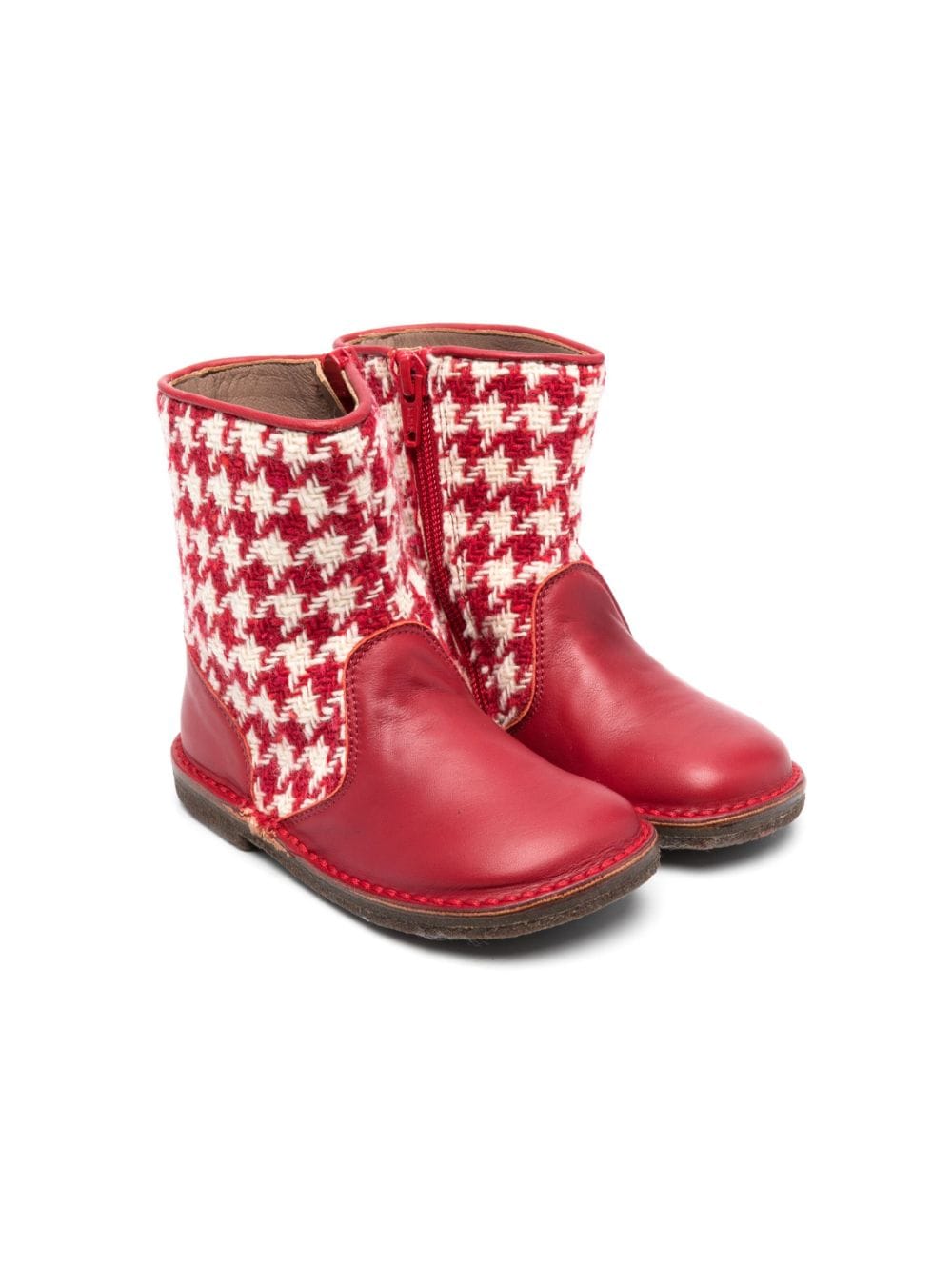 Pèpè herringbone-pattern leather boots - Red von Pèpè