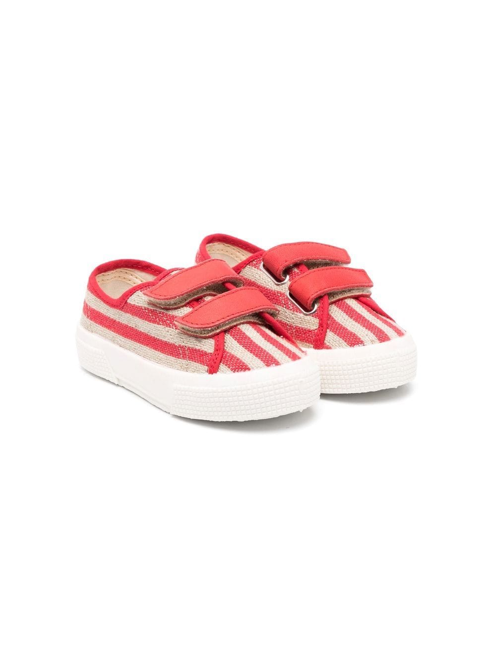 Pèpè linen touch-strap trainers - Red von Pèpè