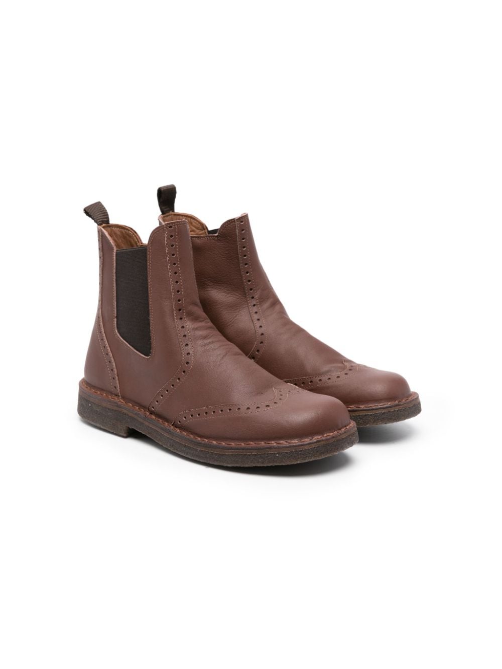 Pèpè perforated-detail leather ankle boots - Brown von Pèpè