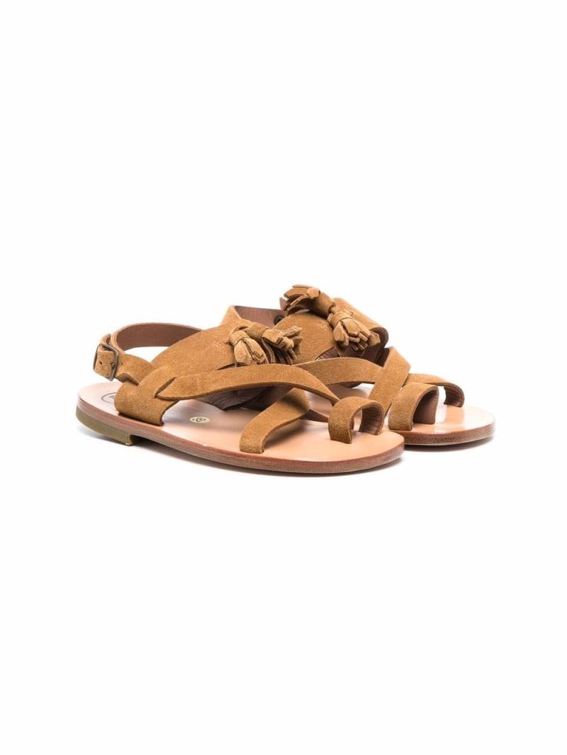 Pèpè scamosciato leather sandals - Neutrals von Pèpè