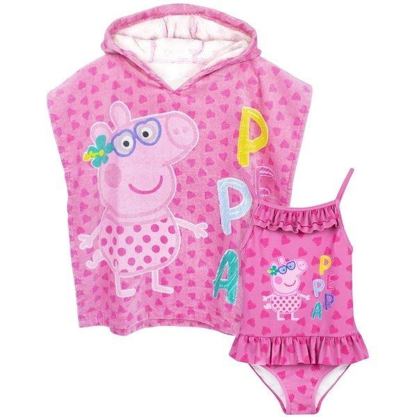 Badeanzug Und Poncho Set Unisex Pink 116 von Peppa Pig