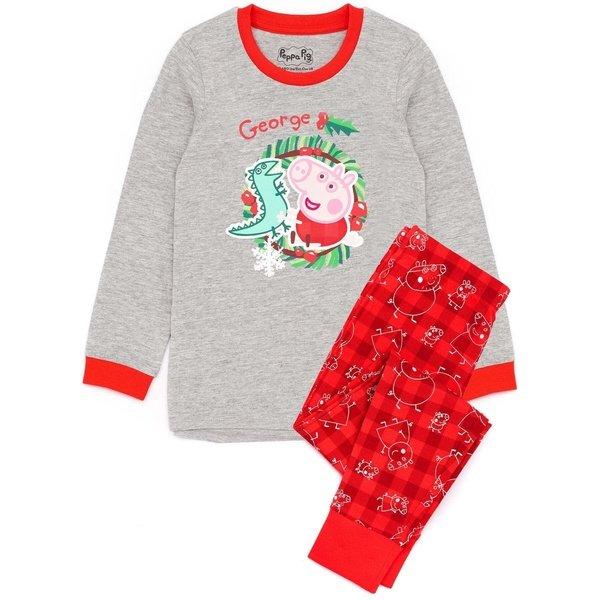 Schlafanzug Weihnachtliches Design Unisex Rot Bunt 110 von Peppa Pig