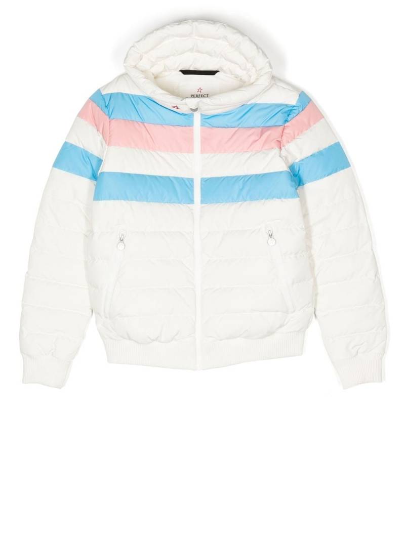 Perfect Moment Kids Queenie striped padded jacket - White von Perfect Moment Kids